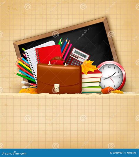 Back To School Background With School Supplies Stock Vector