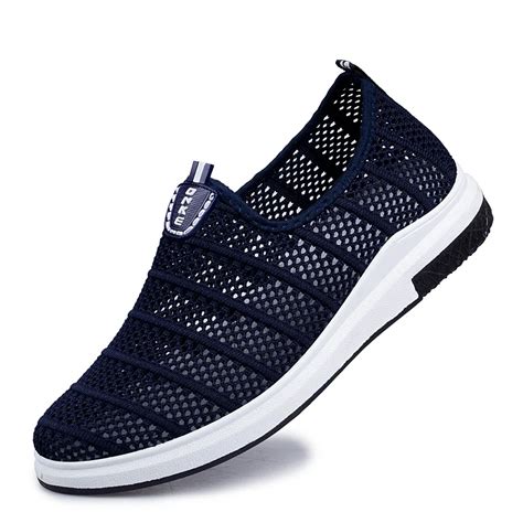 Casual Shoes Men Breathable Summer Mesh Shoes Mens Slip On Outdoor