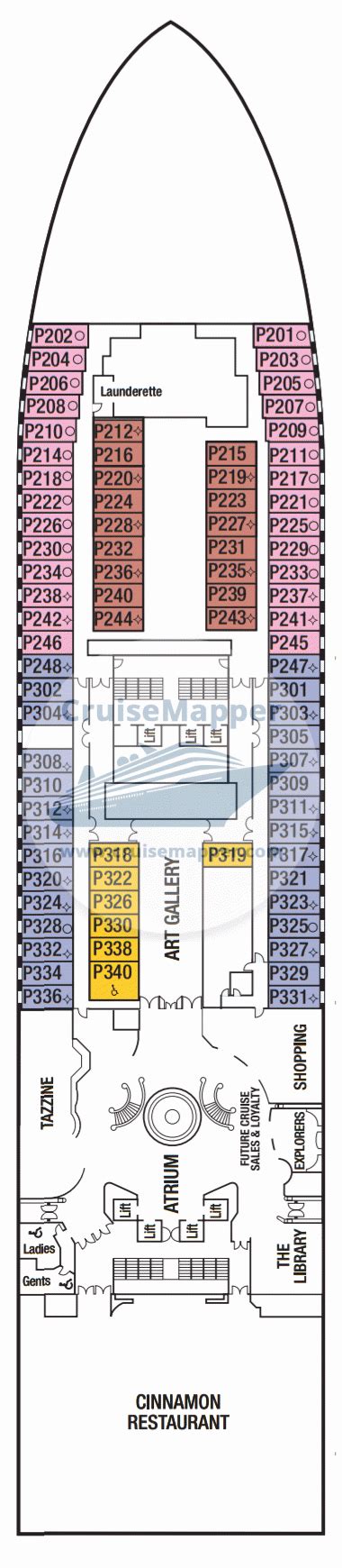 Ventura cruise ship deck plans: Ventura deck 5 plan | CruiseMapper
