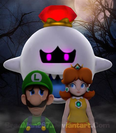 Luigi And Daisy King Boo Encounter By Bradman267 Luigi And Daisy King Boo Super Mario Art