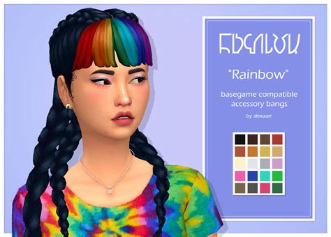 Rainbow Accessory Bangs Alexaarr On Patreon Sims Sims 4 Cc Sims 4