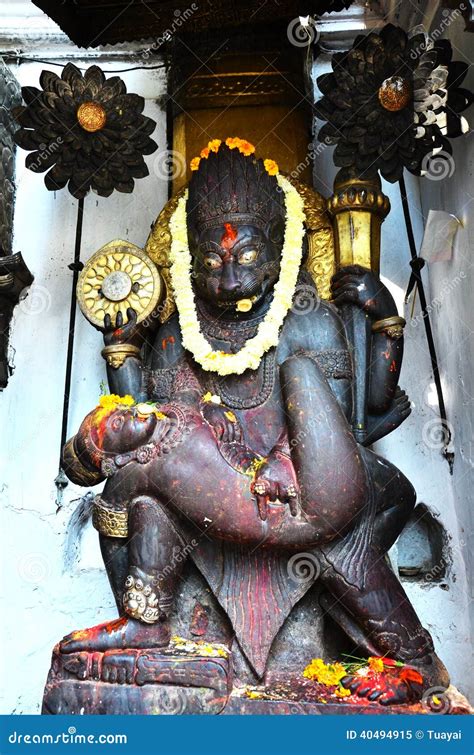 carving god of hanuman dhoka at kathmandu durbar square nepal stock image image of basantapur