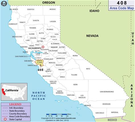 408 Area Code Map Where Is 408 Area Code In California