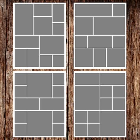 Photo Collage Template 85 X 11 Template Pack No3 Etsy