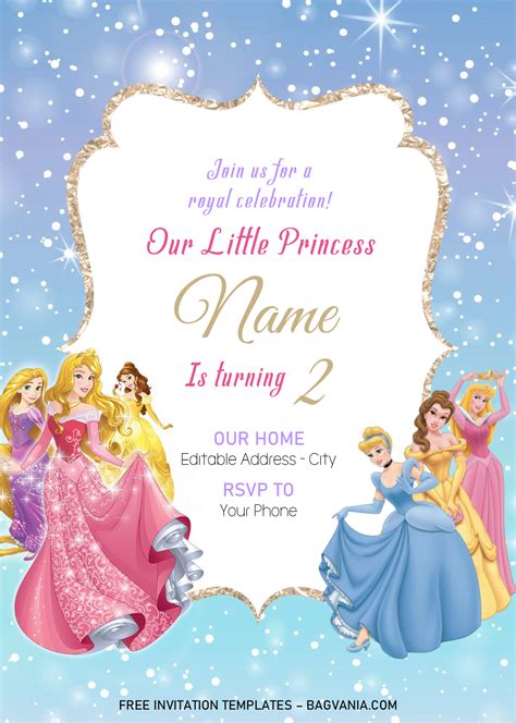 Disney Princess Invitation Template Free Printable Templates