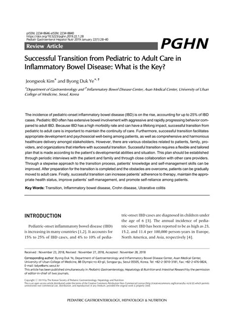 Pdf Successful Transition From Pediatric To Adult Care In Inflammatory Bowel Disease What Is