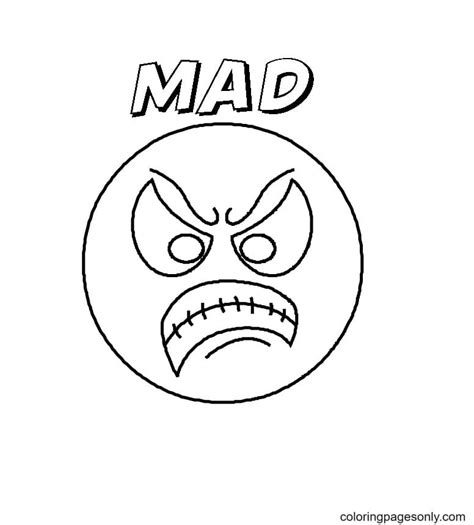 Angry Face Coloring Pages Free Printable Coloring Pages