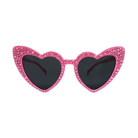 Pink Heart Shape Sun Glasses With Swarovski Crystal Rhinestone Etsy