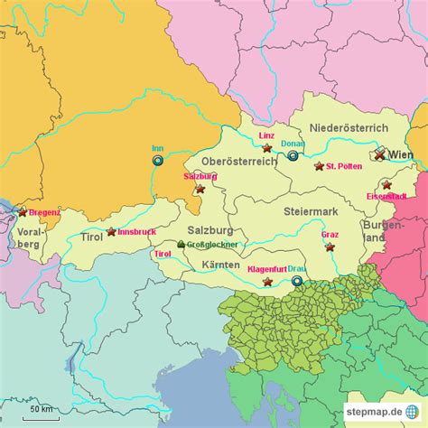 Wie deutschland auch ist österreich in mehrere bundesländer aufgeteilt. Österreich, bundesländer von mopmop - Landkarte für Österreich