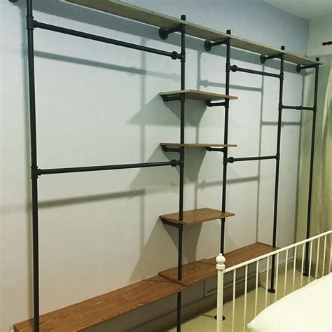 Industrial closet industrial house industrial furniture vintage industrial decor industrial industrial pipe shelves plumbing pipe shelves industrial decorating black pipe shelving. Pin on pipe closet