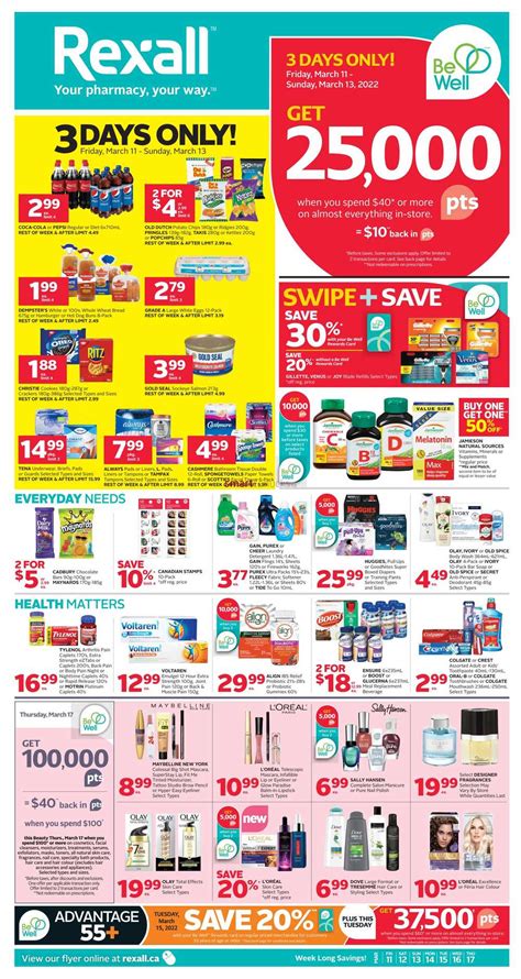 Rexall On Flyer March 11 To 17 Rexall Pharmaplus Flyer