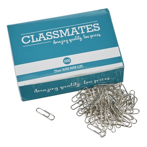 He284875 Classmates Paper Clips Small 22mm Pack Of 1000 Findel