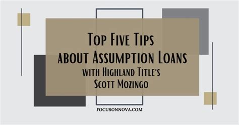 Top 5 Tips For Assumption Loans Focus On NoVA Real Estate