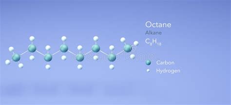 Octane Molecular Structures Alkane 3d Model Structural Chemical