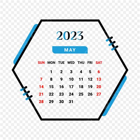 Calendar May 2023 Vector Design Images 2023 May Month Calendar With