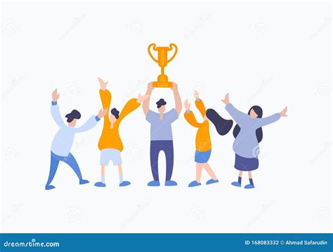 Vector Winner Concept Of People Team Members Business Flat