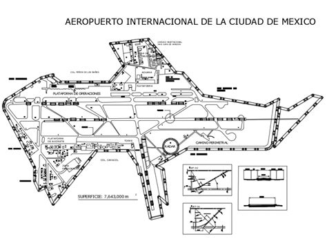 Mexico City International Airport Architecture Layout Plan Details Dwg