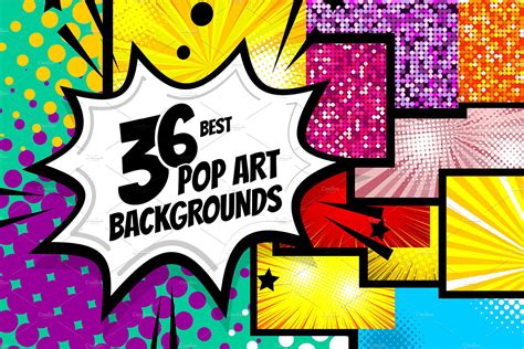 36 Set Best Pop Art Background Custom Designed Illustrations