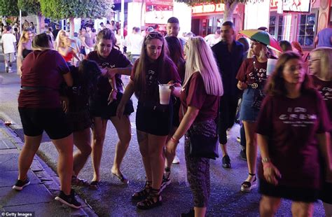 Boozed Up British Revellers Take To Magalufs Main Strip As They Party The Night Away Daily