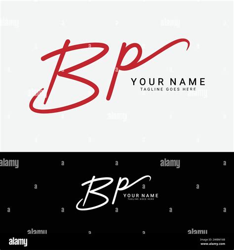 B P Bp Initial Handwriting Or Handwritten Letter Logo For Identity