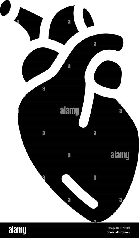 Heart Human Organ Glyph Icon Vector Illustration Stock Vector Image