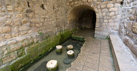 Pool Of Siloam Steps Where Jesus Walked And Healed The Blind Man Are