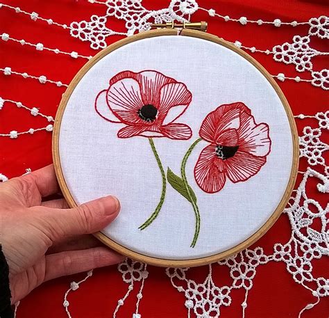 Kit De Broderie Traditionnelle Coquelicots Kit à Broder Broderie