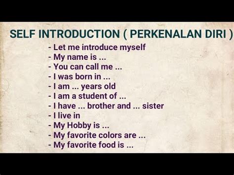 Contoh Perkenalan Diri Self Introduction Dalam Bahasa Inggris Imagesee