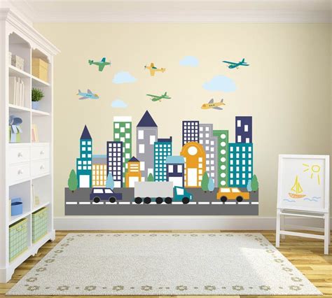 Wall Decals Kids Wall Decals City Decal Buildings Decal Etsy