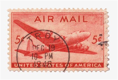 Us Air Mail Stamp Editorial Image Image Of Cents Cargo 1324510