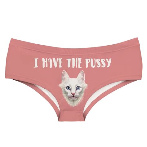 Leimolis I Have The Cat Funny Print Sexy Hot Panties Female Kawaii Lovely Underwear Push Up