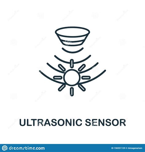 Ultrasonic Sensor Outline Icon Thin Line Style From Sensors Icons