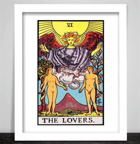Art Print Tarot Card The Lovers Sexy Naked Male Female Etsy