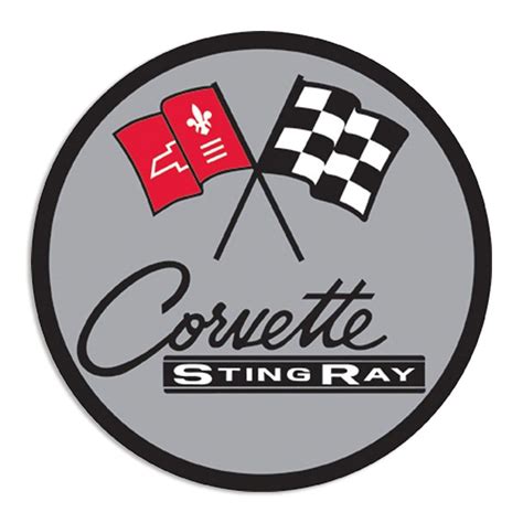 Chevy Corvette Stingray Crossed Flags Logo Metal Sign Corvette