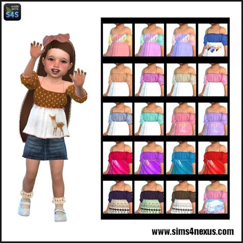 Sims 4 Ccs The Best Luciana A Top For Toddler Girls By Sims4nexus