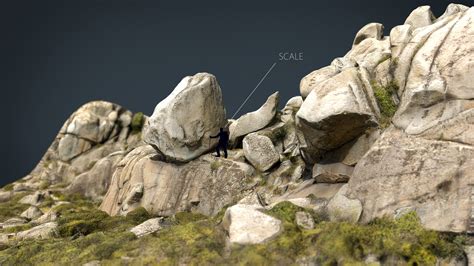 3d Model Mountain Rocks 1 Vr Ar Low Poly Cgtrader