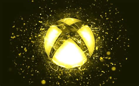 Download Wallpapers Xbox Yellow Logo 4k Yellow Neon Lights Creative