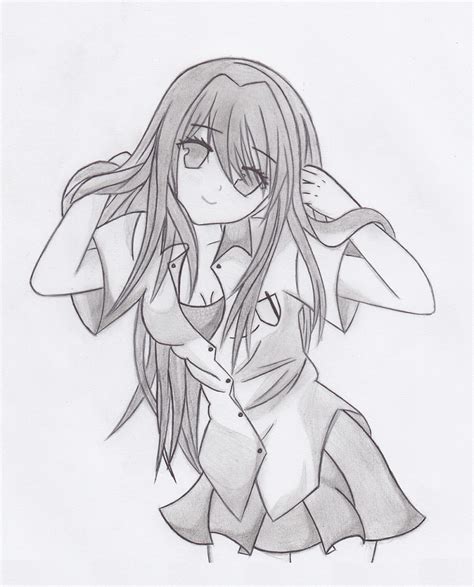 Cute Anime Girl Drawing Trace