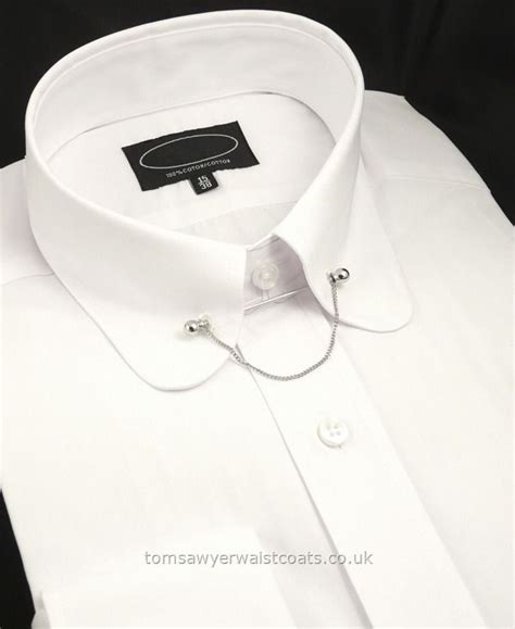 Rounded Club Collar Shirt With Collar Bar Shirts Wedding Outfits
