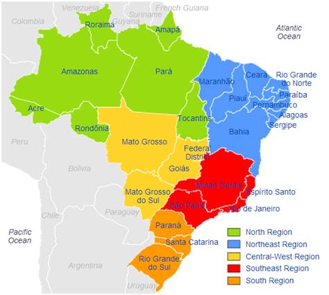 Fonte Wikipedia Brazil Map Brazil Geography Map