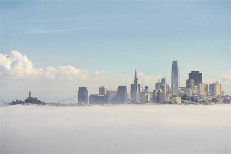 Usa California San Francisco Fog Stock Photo