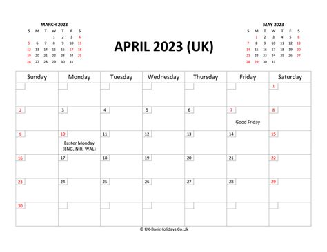 April 2023 Calendar With Holidays Uk Get Calender 2023 Update