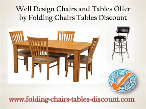 Folding chair depot promo codes are regularly updated on their website and facebook page in to benefit customers, they regularly offer folding chair depot discount on the majority of their products. Well design chairs and tables offer by folding chairs ...
