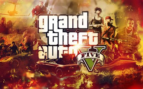 Logo GTA V en llamas Fondos de pantalla 1920x1080 ID:3