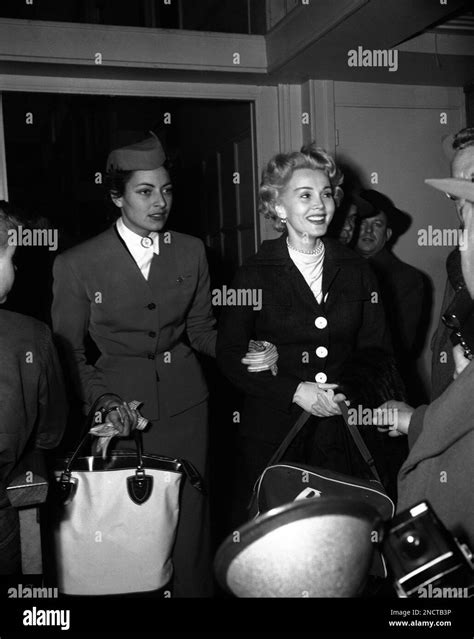 hungarian american actress and socialite zsa zsa gabor arrives on april 7 1954 at the orly