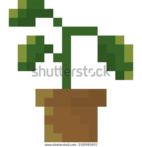 Plant Pixel Art 16x16 Pixel Stock Vector Royalty Free 2100983455