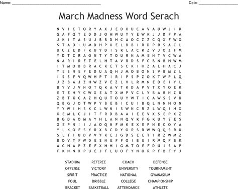 March Madness Word Search Wordmint Word Search Printable