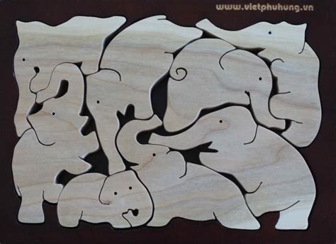 Elephant Wooden Puzzles Wooden Art Scroll Saw Patterns