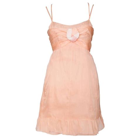 Delicate Baby Pink Chanel Silk Mini Dress For Sale At 1stdibs Chanel
