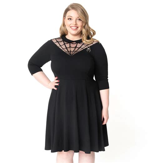 Unique Vintage Endora Spiderweb Fit And Flare Dress